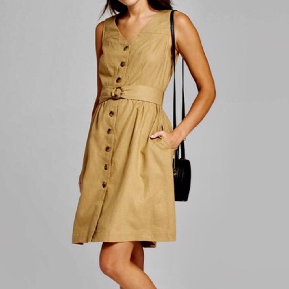 Button front sleeves dress sz XXL